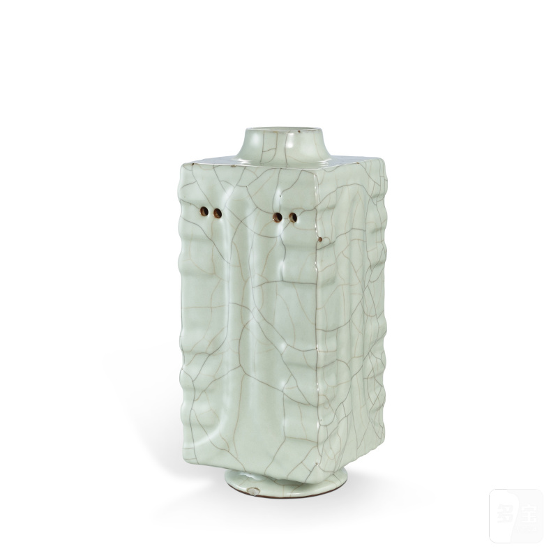 A guan-type cong-form vase, Seal mark and period of Qianlong | 清乾隆 仿官釉琮式瓶 《大清乾隆年製》款 - 图2